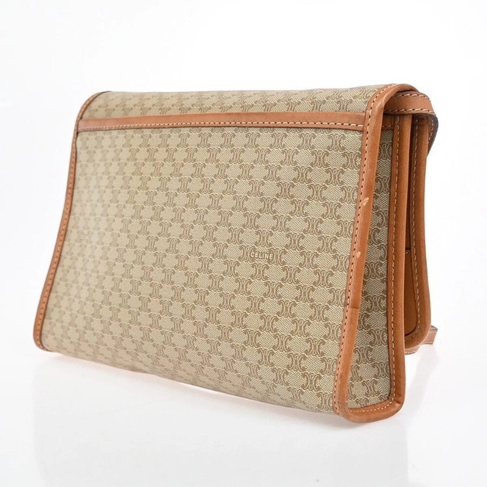 CELINE Macadam Pattern Crossbody 2Way Shoulder Clutch Bag PVC Leather BN 67KB426 - Picture 4 of 16